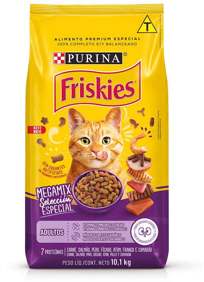 Ração Seca Nestlé Purina Friskies Megamix para Gatos Adultos - 10,1Kg