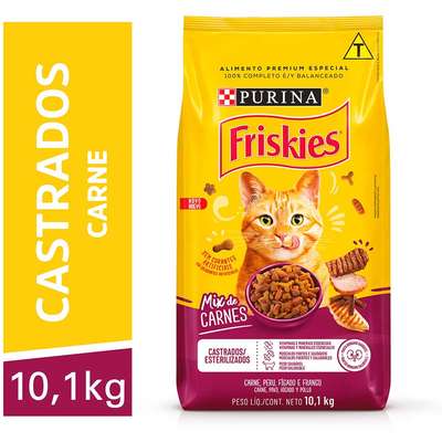 Ração Seca Nestlé Purina Friskies Mix de Carnes para Gatos Castrados