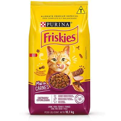 Ração Seca Nestlé Purina Friskies Mix de Carnes para Gatos Castrados
