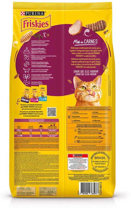 Ração Seca Nestlé Purina Friskies Mix de Carnes para Gatos Castrados - 10,1Kg