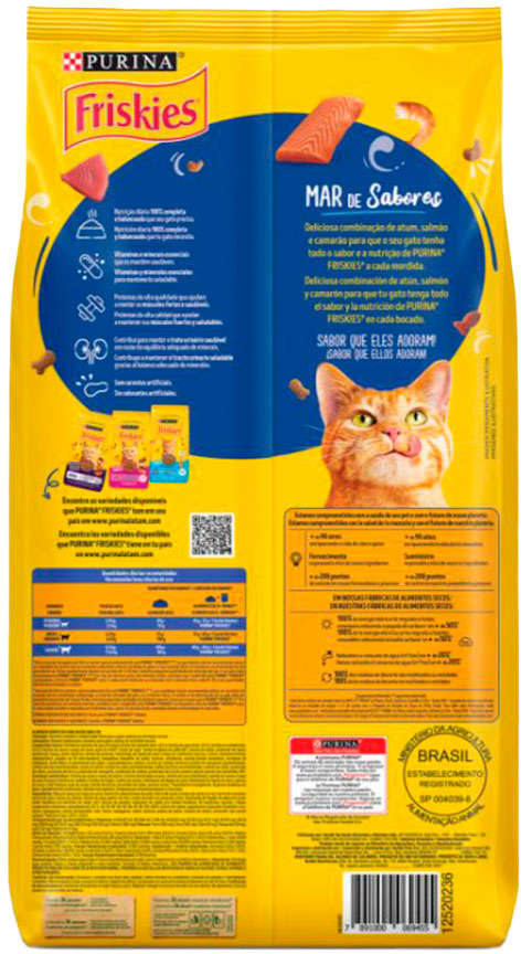 Ração Seca Nestlé Purina Friskies Mar de Sabores para Gatos Adultos - 20Kg