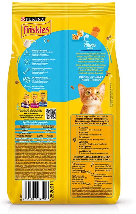 Ração Seca Nestlé Purina Friskies Frango, Leite e Cenoura para Gatos Filhotes - 10,1Kg