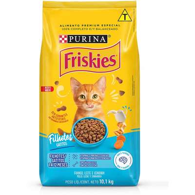 Ração Seca Nestlé Purina Friskies Frango, Leite e Cenoura para Gatos Filhotes