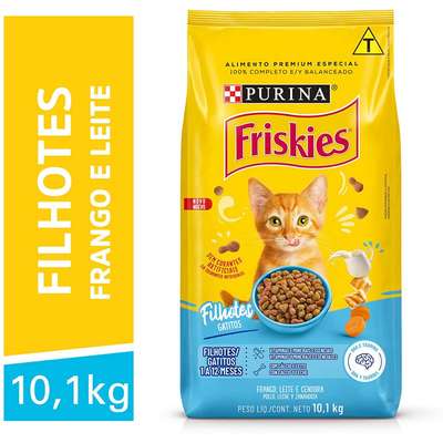 Ração Seca Nestlé Purina Friskies Frango, Leite e Cenoura para Gatos Filhotes
