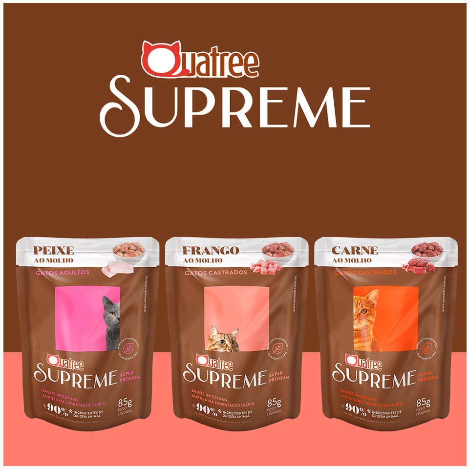 Ração Úmida Quatree Supreme Frango para Gatos Castrados - 85 g