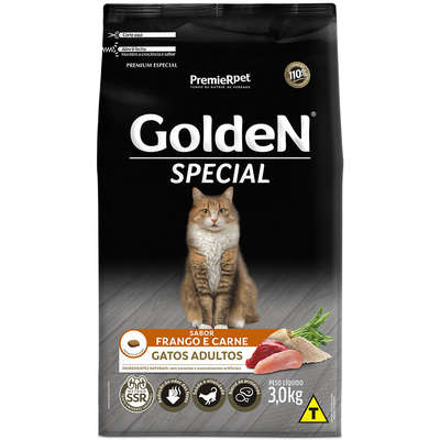 Ração Seca Golden Special Frango e Carne para Gatos Adultos