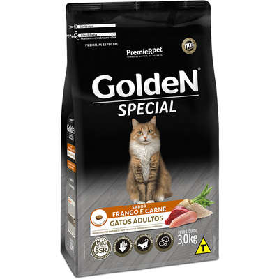 Ração Seca Golden Special Frango e Carne para Gatos Adultos