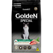 Ração Seca GoldeN Special Frango e Carne para Gatos Castrados - 3Kg