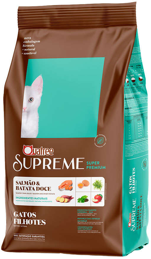 Ração Seca Quatree Supreme Salmão e Arroz Gatos Filhotes - 10,1Kg