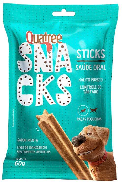 Snack Quatree para Cães Adultos Porte Pequeno Sabor Menta - 60g