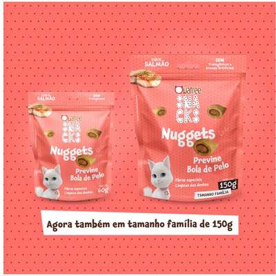 Snack Quatree para Gatos Adultos Sabor Salmão Bola de Pelo