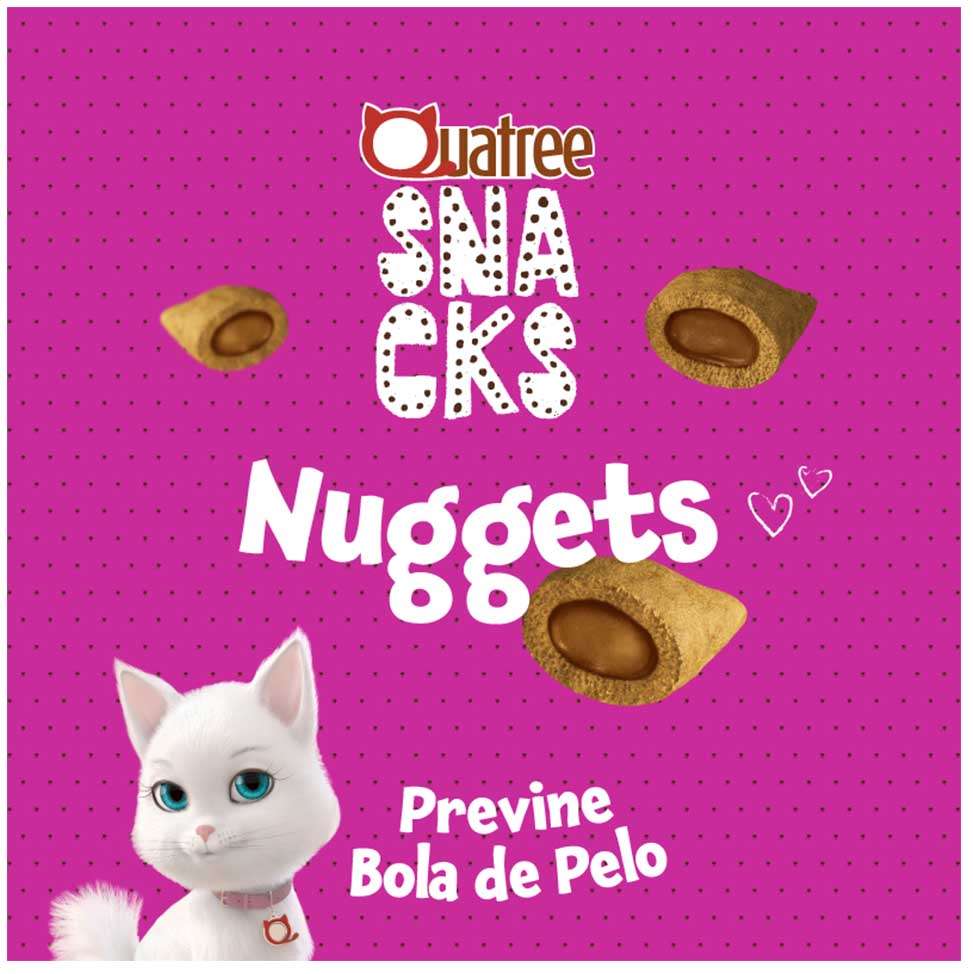 Snack Quatree para Gatos Adultos Sabor Frango Bola de Pelo - 60g