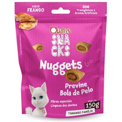 Snack Quatree para Gatos Adultos Sabor Frango Bola de Pelo