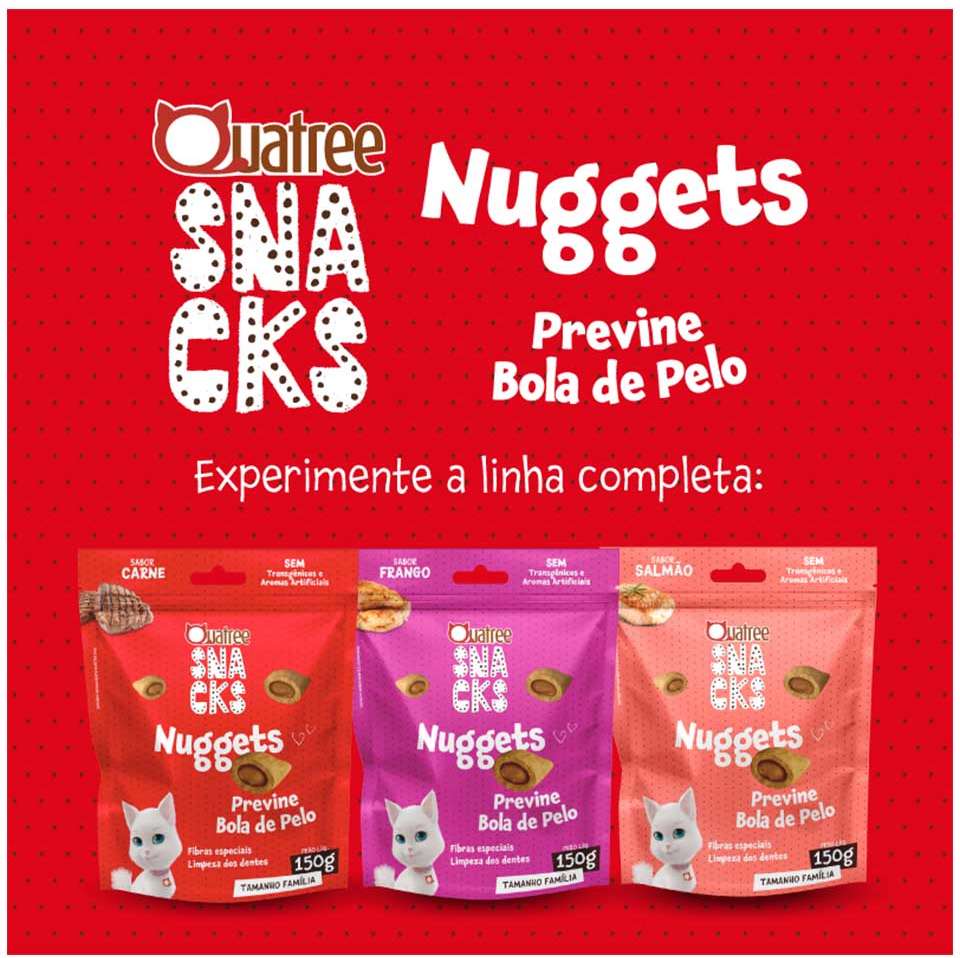 Snack Quatree para Gatos Adultos Sabor Carne Bola de Pelo - 150 g