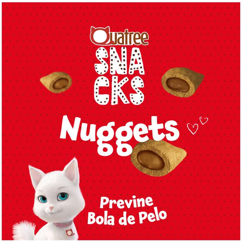 Snack Quatree para Gatos Adultos Sabor Carne Bola de Pelo - 150 g