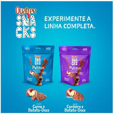 Petisco Quatree Snacks Carne e Batata Doce para Cães