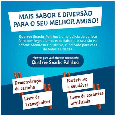 Petisco Quatree Snacks Carne e Batata Doce para Cães