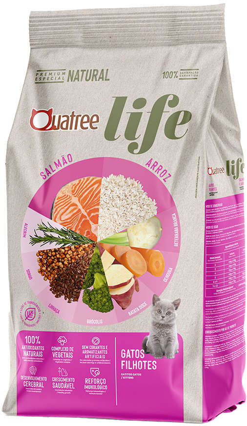Ração Seca Quatree Life Salmão e Arroz Gatos Filhotes - 1Kg