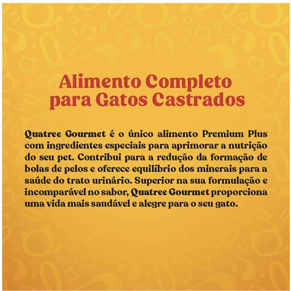 Ração Seca Quatree Gourmet Mix de Carnes Gatos Castrados - 10,1Kg