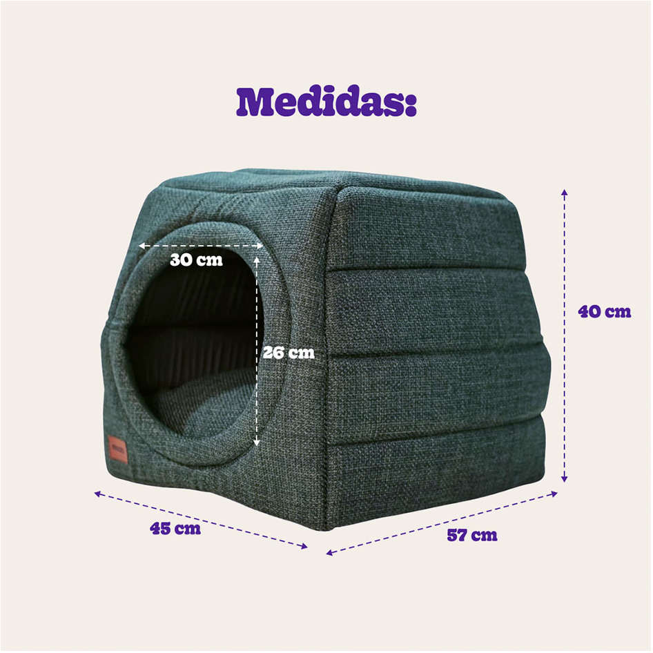 Cama Meau Toca Iglu Premium Verde Musgo - Tam. P
