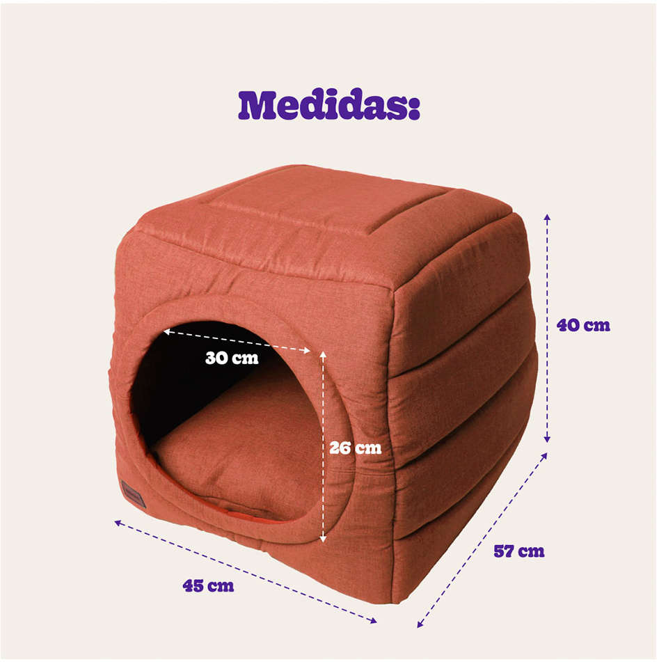 Cama Meau Toca Iglu Premium Terracota - Tam. P