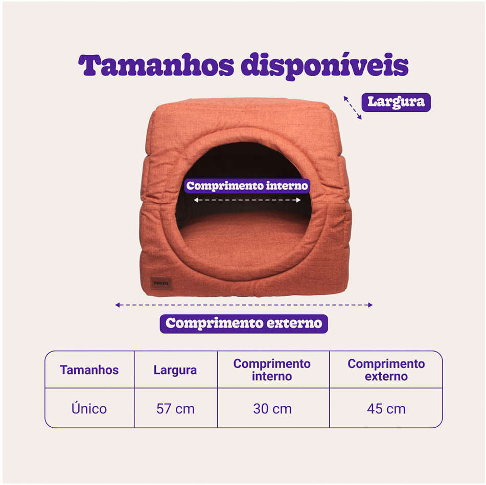 Cama Meau Toca Iglu Premium Terracota - Tam. P
