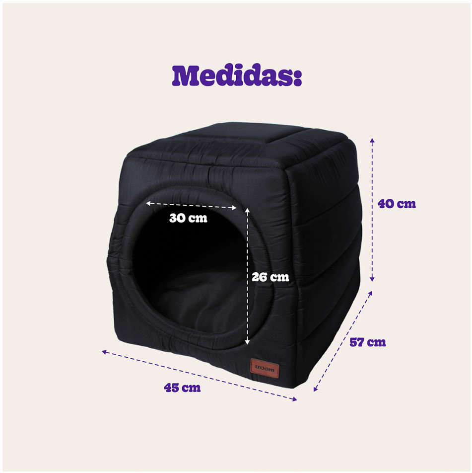Cama Meau Toca Iglu Preto - Tam. P