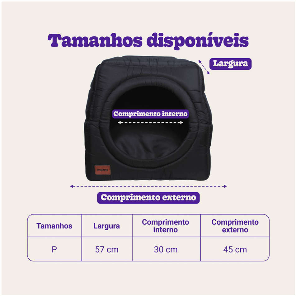 Cama Meau Toca Iglu Preto - Tam. P