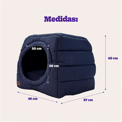 Cama Meau Toca Iglu Impermeável Azul Marinho