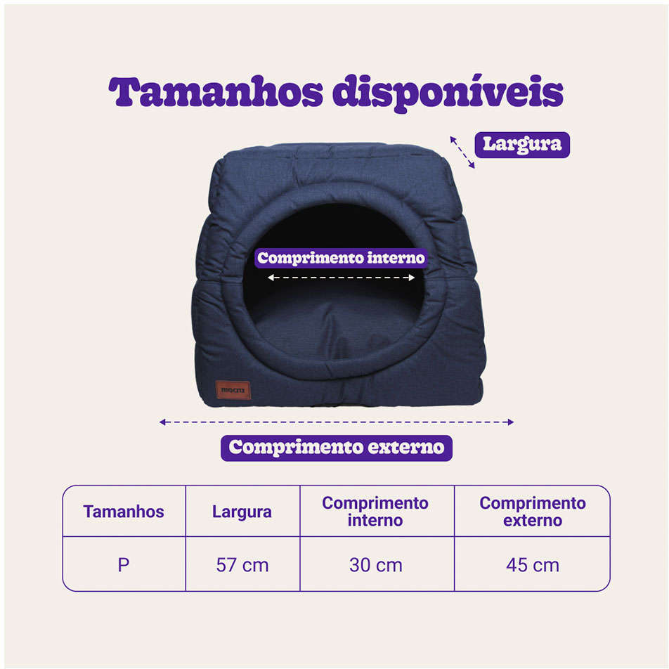 Cama Meau Toca Iglu Impermeável Azul Marinho - Tam. P