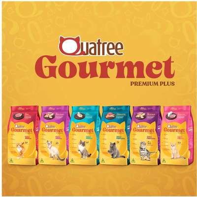 Ração Seca Quatree Gourmet Carne e Leite Gatos Filhotes