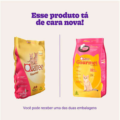 Ração Seca Quatree Gourmet Carne e Leite Gatos Filhotes