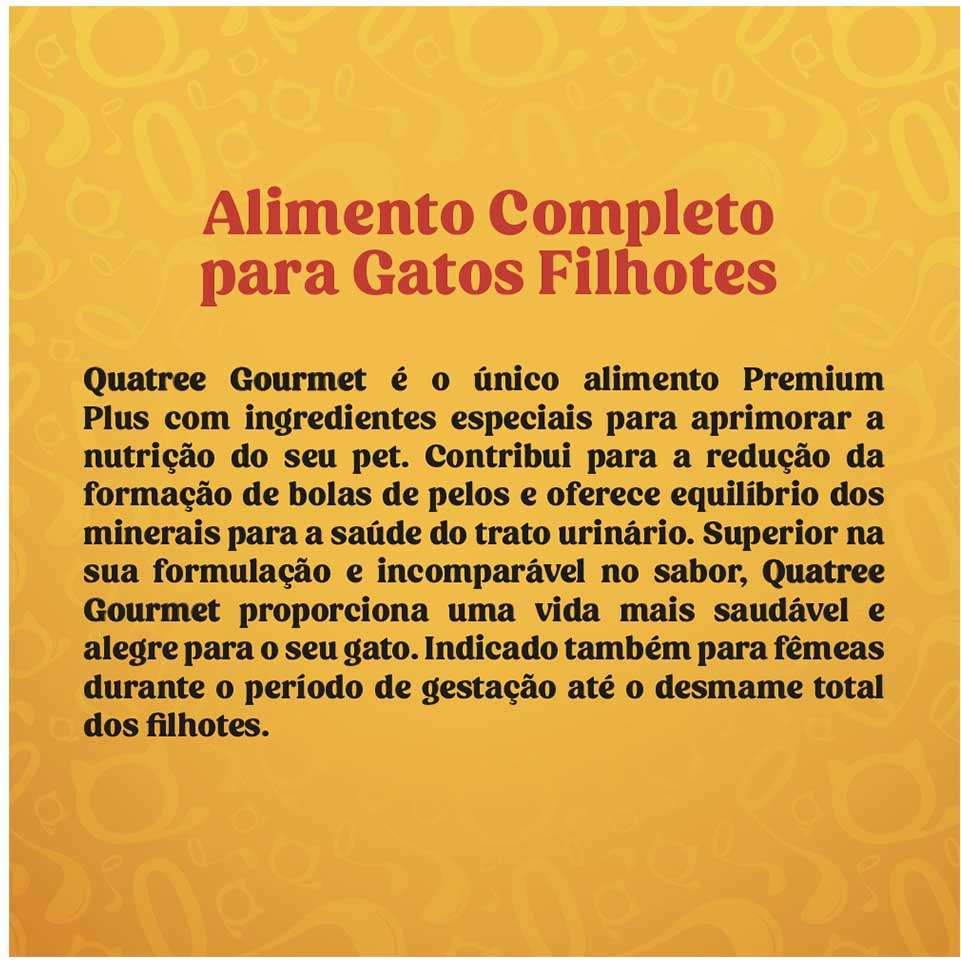 Ração Seca Quatree Gourmet Carne e Leite Gatos Filhotes - 10,1Kg
