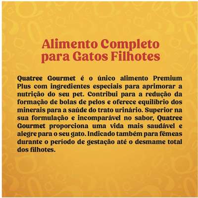 Ração Seca Quatree Gourmet Carne e Leite Gatos Filhotes