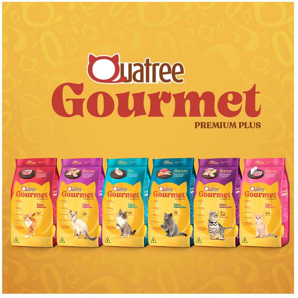 Ração Seca Quatree Gourmet Peixe Gatos Adultos - 10,1Kg