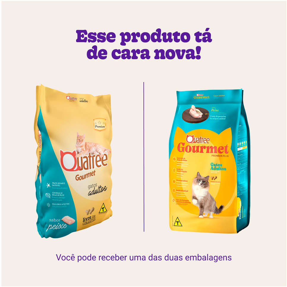 Ração Seca Quatree Gourmet Peixe Gatos Adultos - 10,1Kg