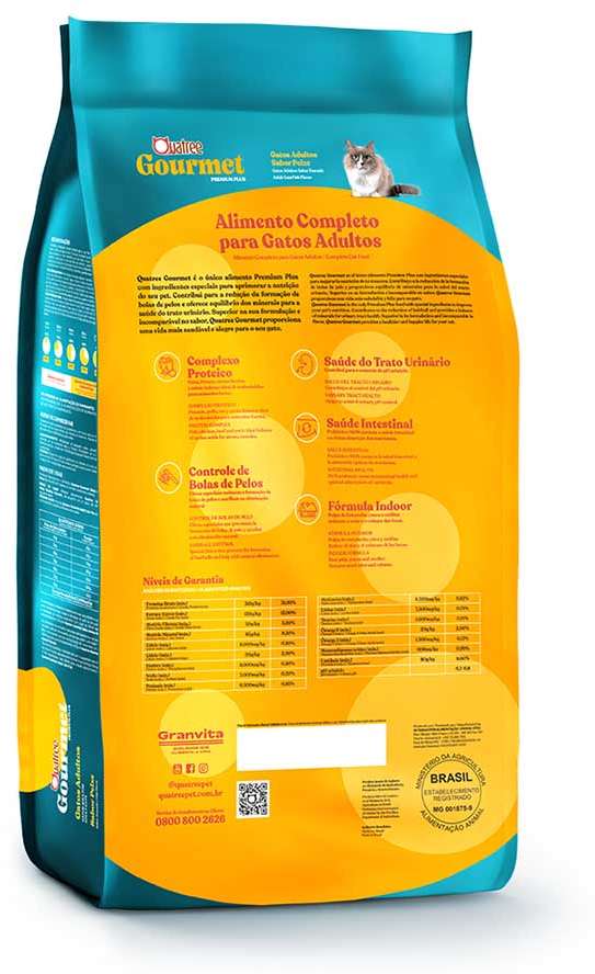 Ração Seca Quatree Gourmet Peixe Gatos Adultos - 10,1Kg