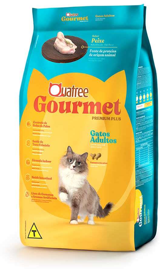 Ração Seca Quatree Gourmet Peixe Gatos Adultos - 10,1Kg