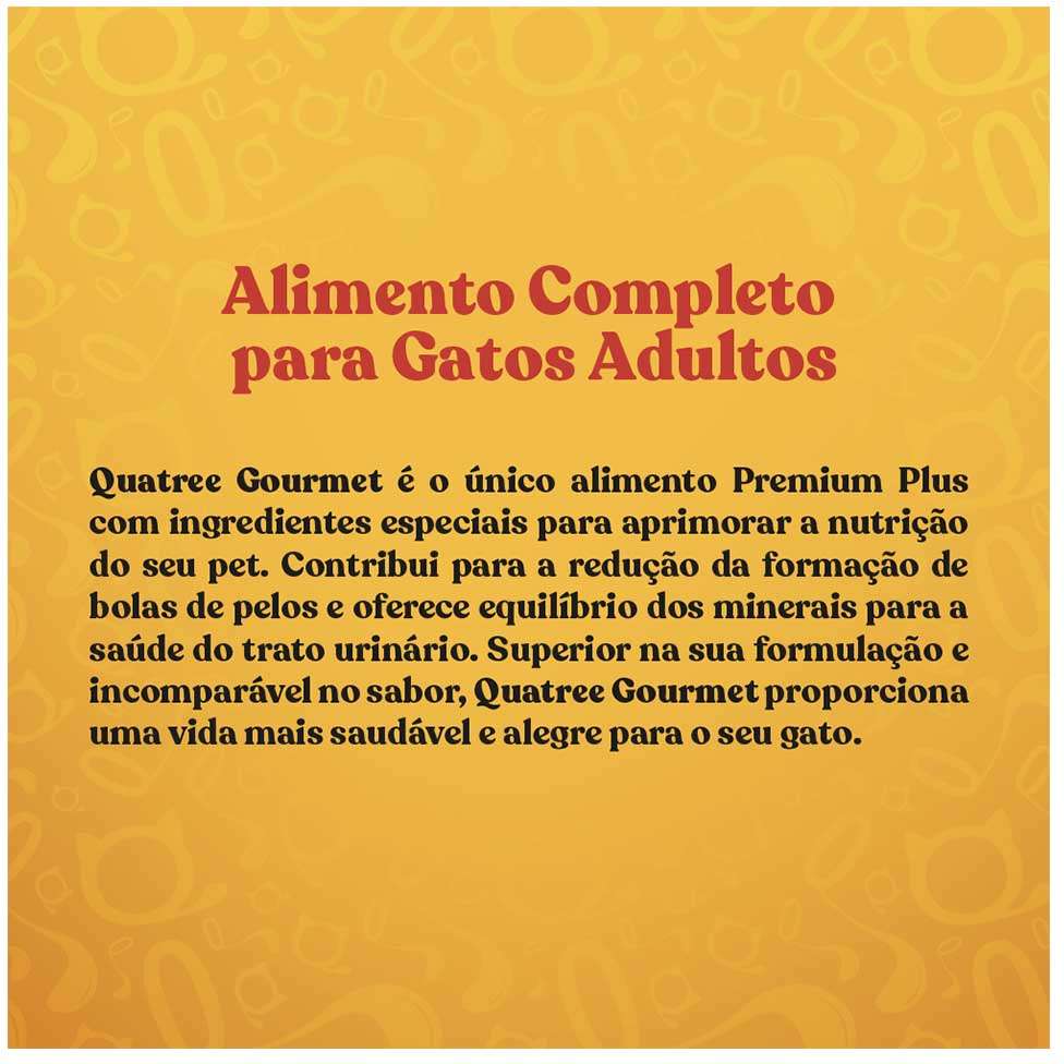 Ração Seca Quatree Gourmet Peixe Gatos Adultos - 10,1Kg
