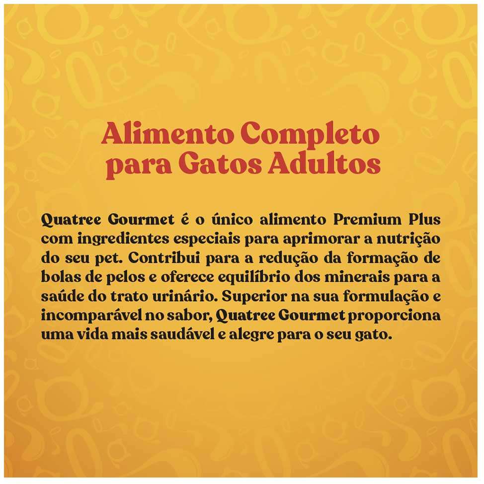 Ração Seca Quatree Gourmet Mix de Carnes Gatos Adultos - 10,1Kg
