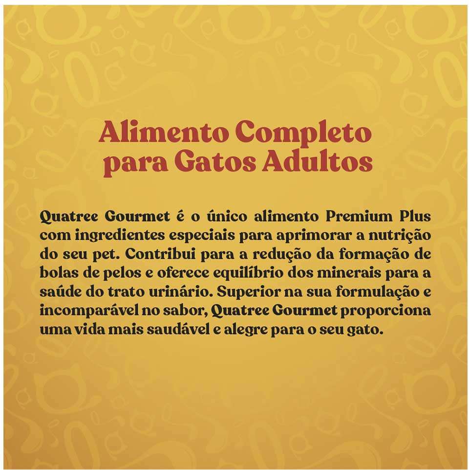 Ração Seca Quatree Gourmet Carne Gatos Adultos - 10,1Kg