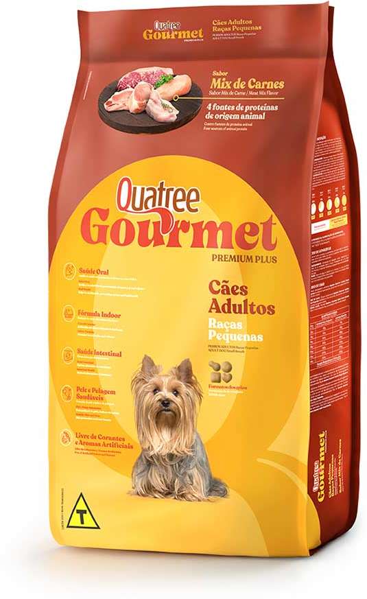 Ração Seca Quatree Gourmet Cães Adultos Raças Pequenas - 10,1Kg