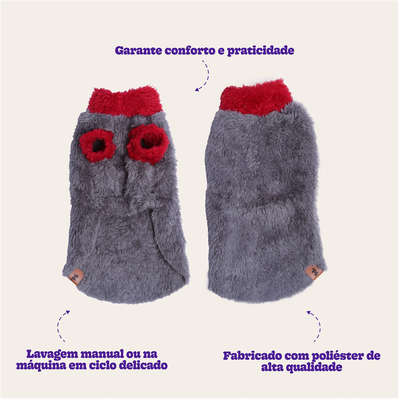 Moleton Pickorruchos Urso Felpudo Cinza