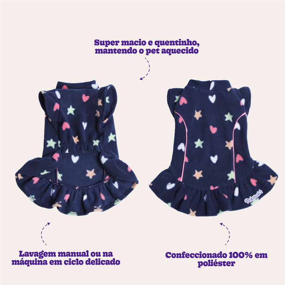 Vestido Pickorruchos Soft Marinho - Tam. 03
