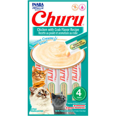 Petisco Churu para Gatos Sabor Frango com Caranguejo