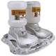 Kit Comedouro e Bebedouro Automático Truqys Pet Com Galão Carrara para Cães e Gatos