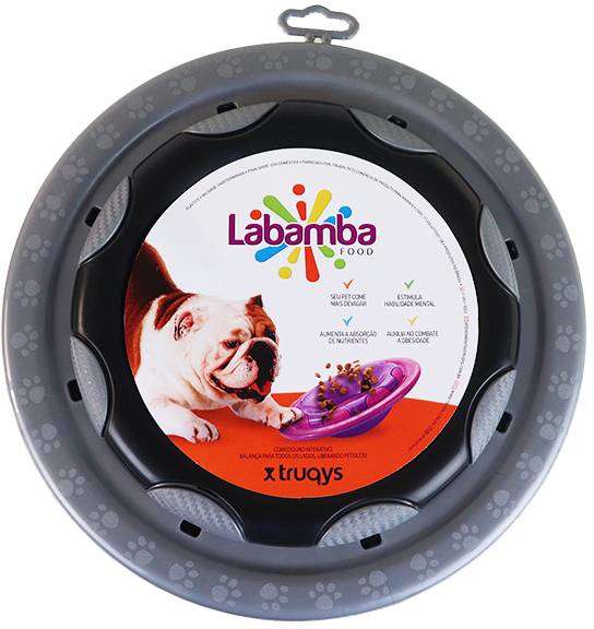 Comedouro Interativo Truqys Pet Labamba Food Eco Prata para Cães - Tam. Único