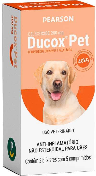 Anti-inflamatório Pearson Ducox Pet 200 mg para Cães - 10 Comprimidos