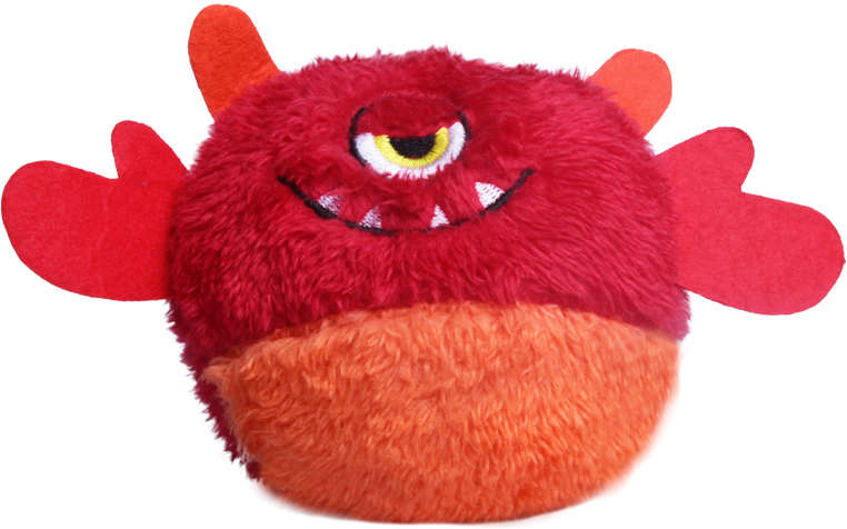 Brinquedo Pelúcia Kroco Monstrinho Vermelho para Cães - Tam. Único