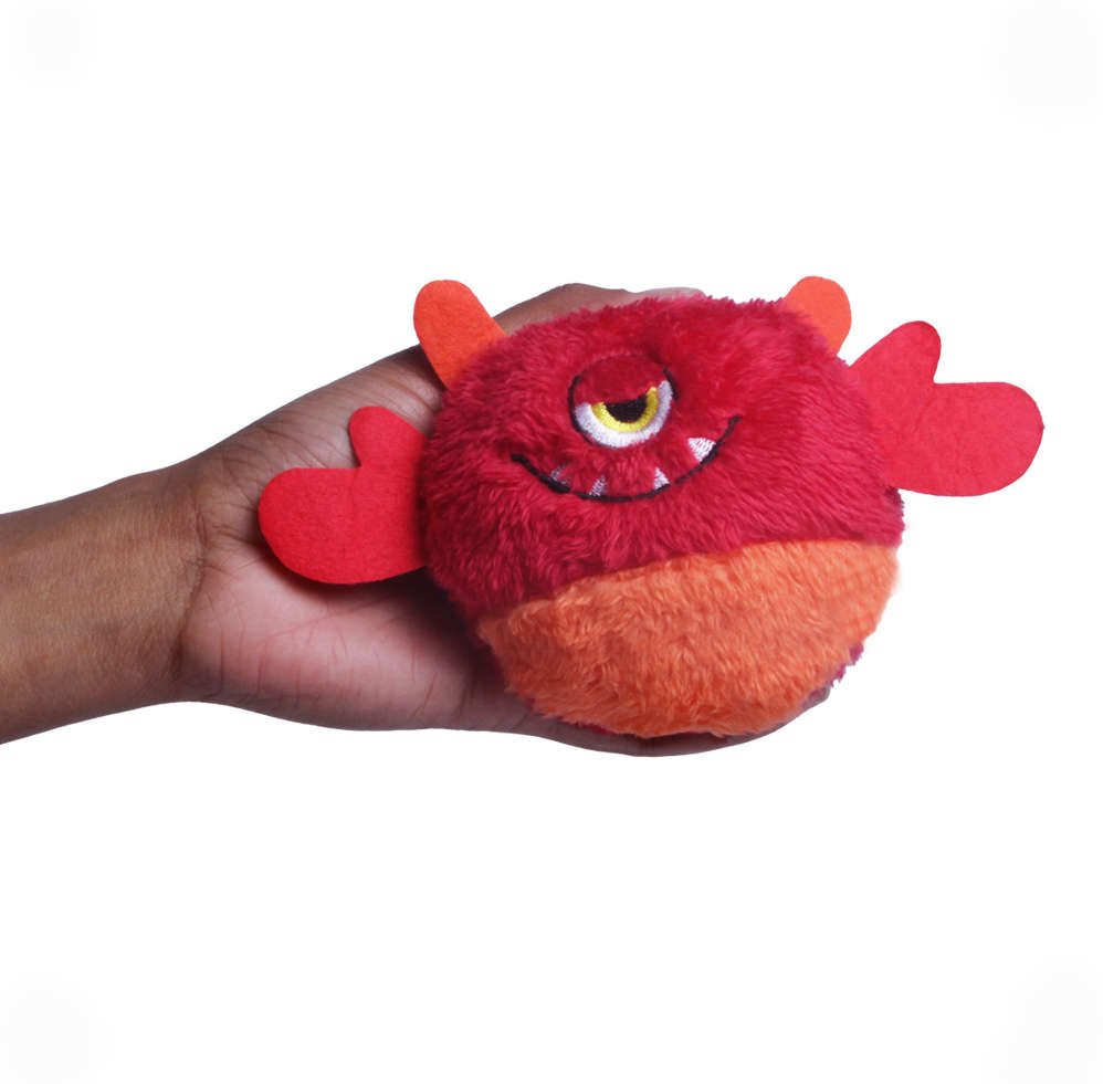 Brinquedo Pelúcia Kroco Monstrinho Vermelho para Cães - Tam. Único